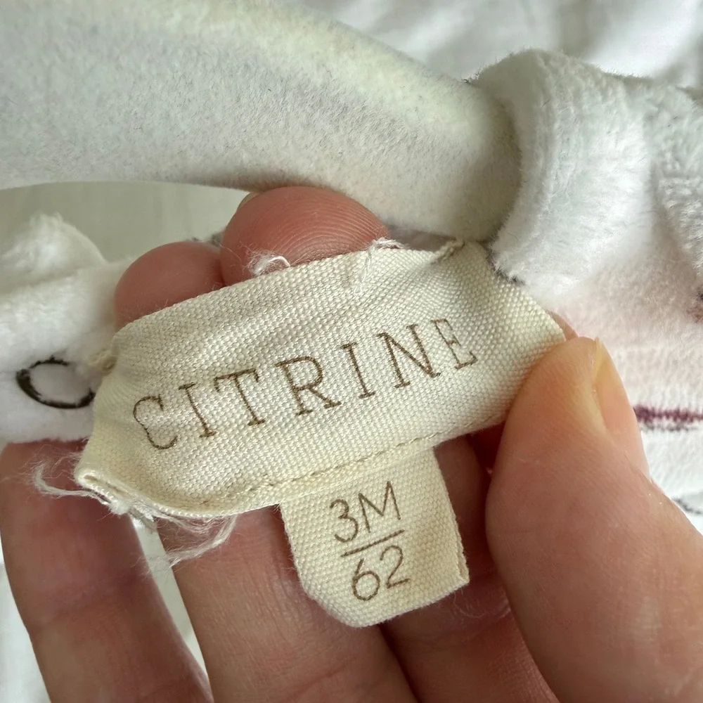 Citrine white velour